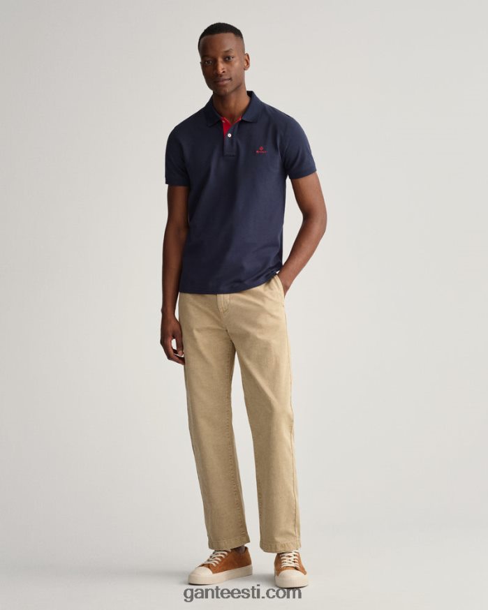 GANT mehed õhtusinine kontrastne krae pique rugger NBR64N112