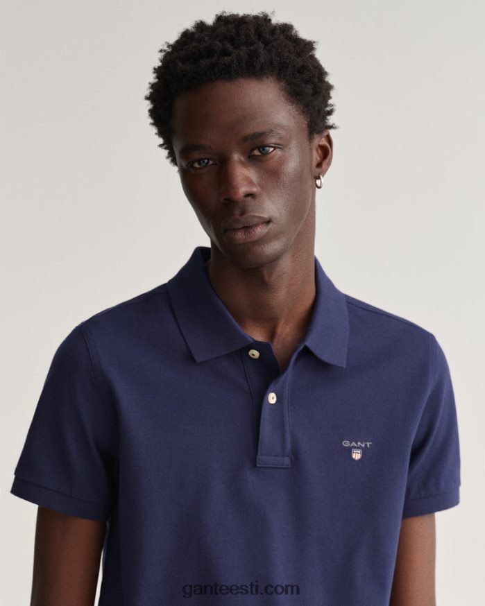 GANT mehed õhtusinine originaal slim fit pique polo särk NBR64N119