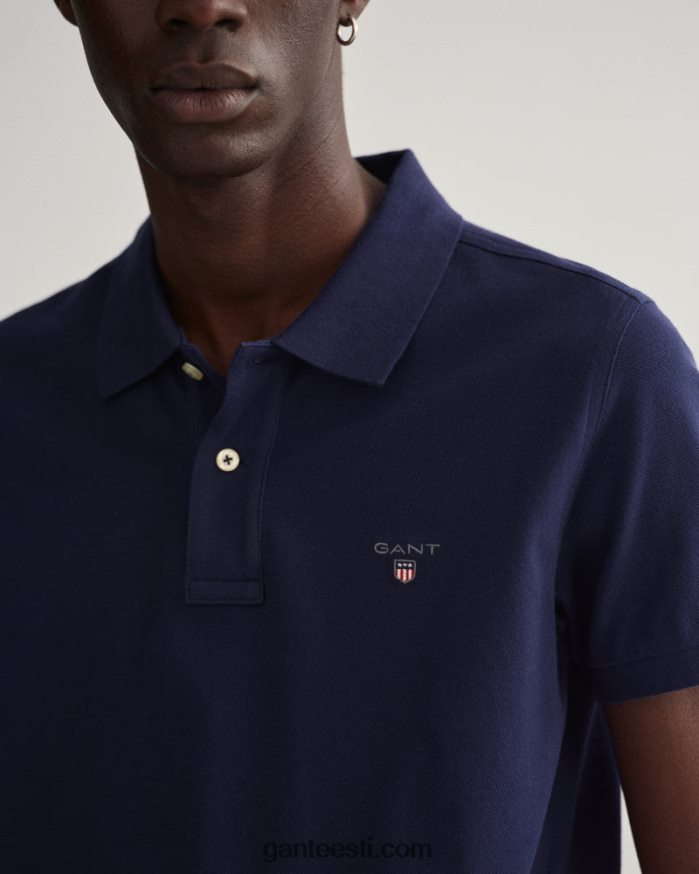 GANT mehed õhtusinine originaal slim fit pique polo särk NBR64N119