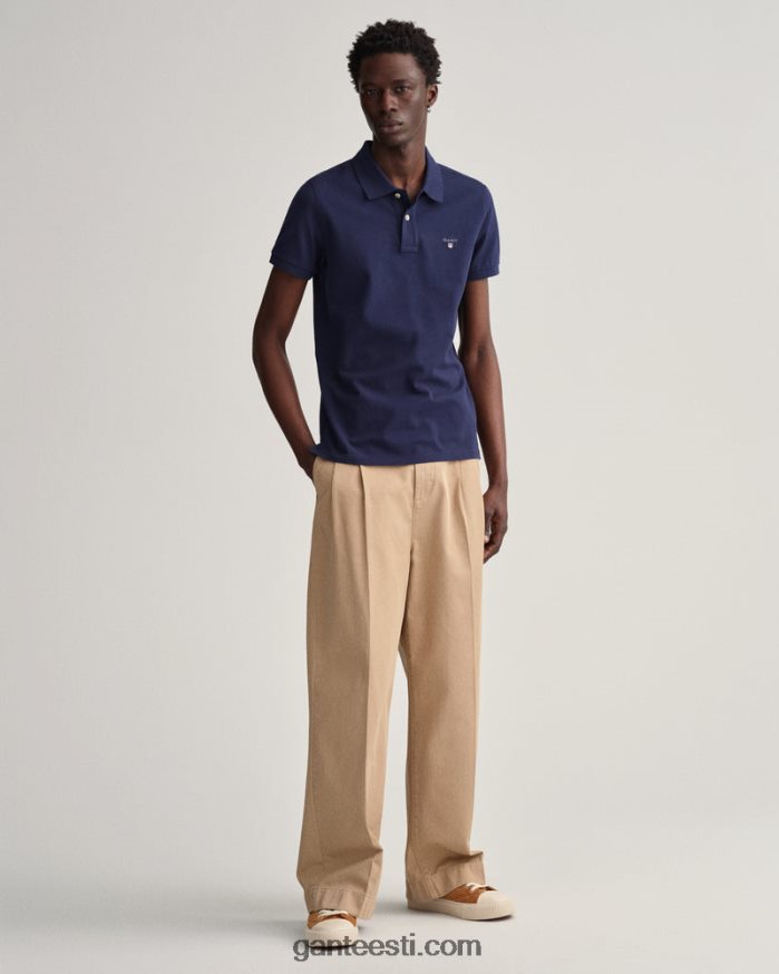GANT mehed õhtusinine originaal slim fit pique polo särk NBR64N119