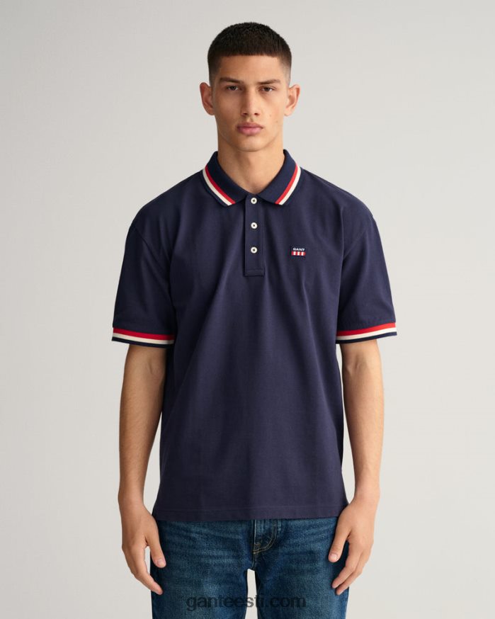 GANT mehed õhtusinine retro lipuga pikee polosärk NBR64N124