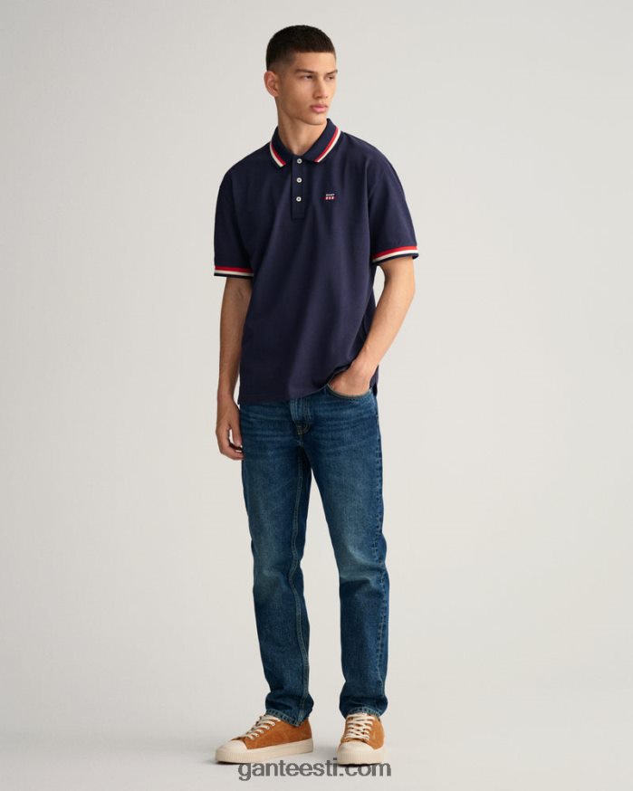 GANT mehed õhtusinine retro lipuga pikee polosärk NBR64N124