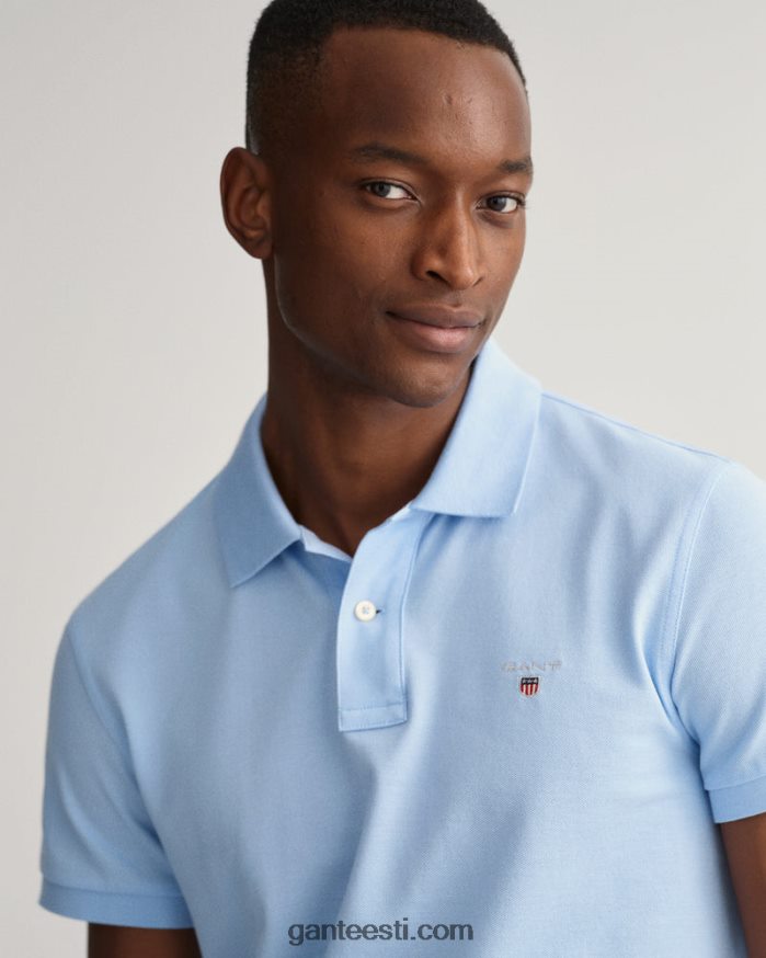 GANT mehed kapri sinine originaal slim fit pique polo särk NBR64N107