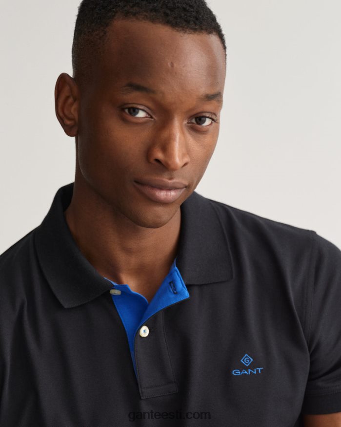 GANT mehed must kontrastne krae pique rugger NBR64N114