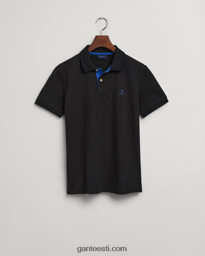 GANT mehed must kontrastne krae pique rugger NBR64N114