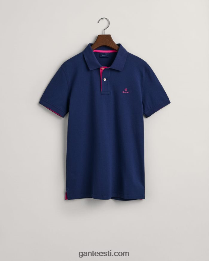 GANT mehed pärsia sinine kontrastne krae pique rugger NBR64N120