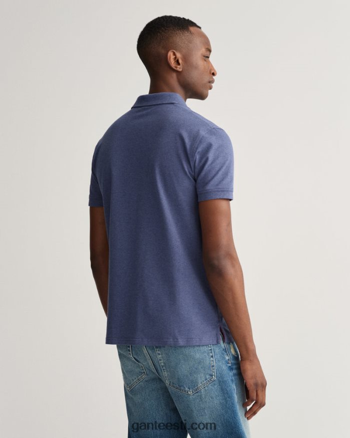 GANT mehed tume teksasinine melanž kontrastne krae pique rugger NBR64N100