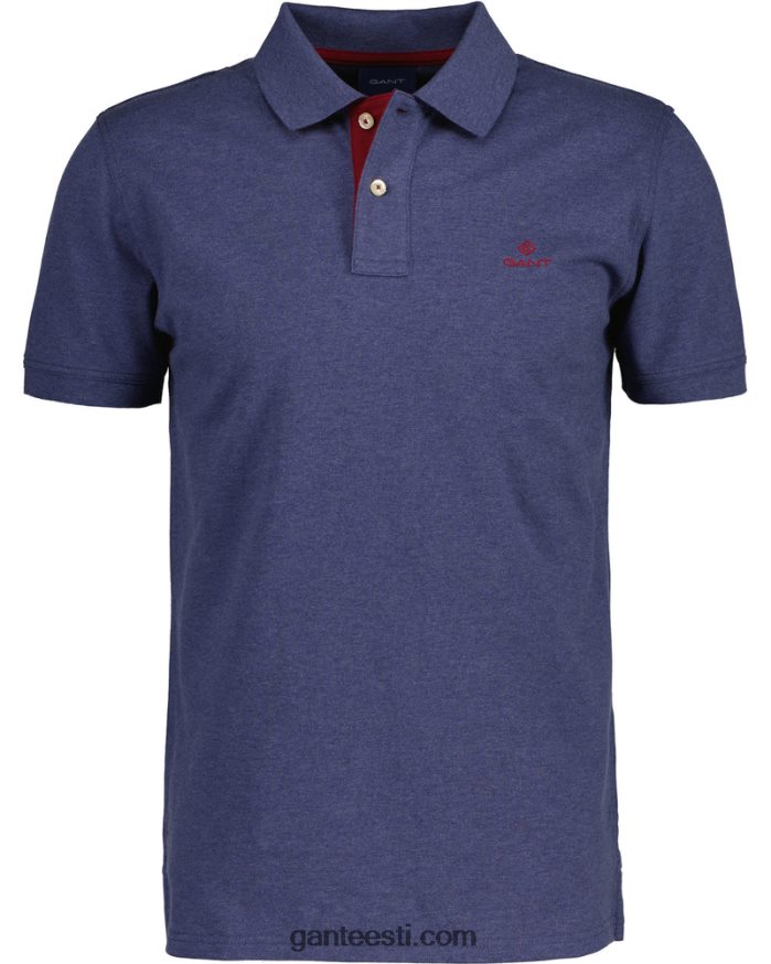 GANT mehed tume teksasinine melanž kontrastne krae pique rugger NBR64N100