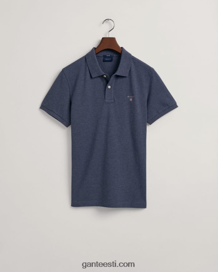 GANT mehed tume teksasinine melanž originaalne pikee polosärk NBR64N113