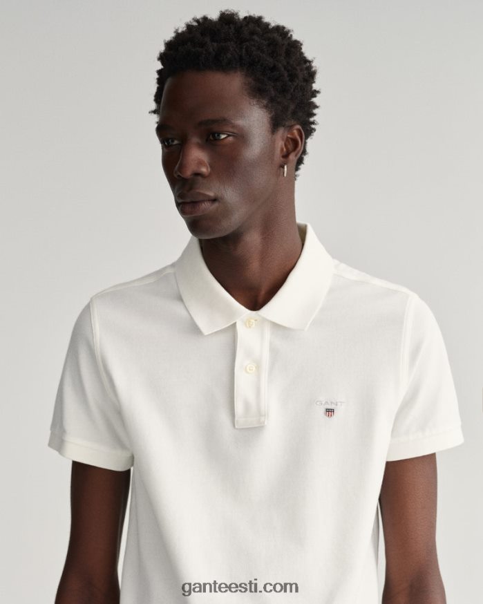 GANT mehed valge originaal slim fit pique polo särk NBR64N105