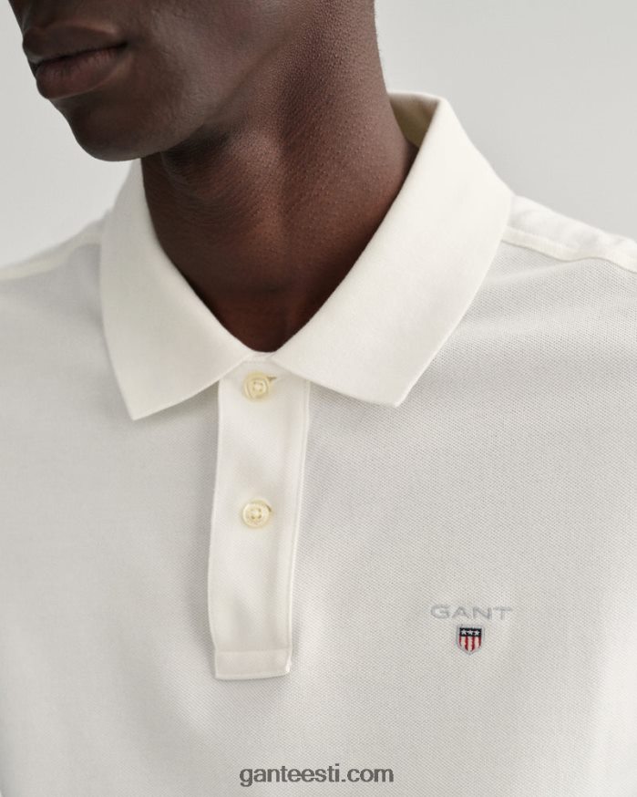 GANT mehed valge originaal slim fit pique polo särk NBR64N105