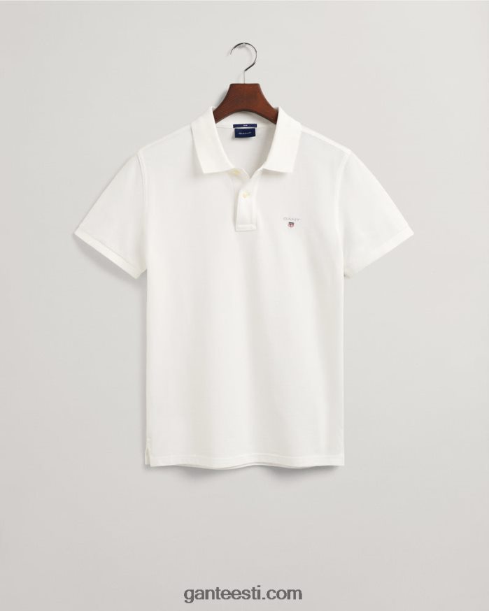 GANT mehed valge originaal slim fit pique polo särk NBR64N105