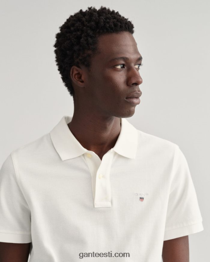 GANT mehed valge originaalne pikee polosärk NBR64N106