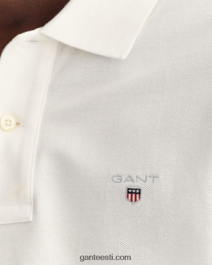 GANT mehed valge originaalne pikee polosärk NBR64N106