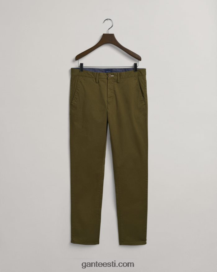 GANT mehed armee roheline hallden slim fit twill chinos NBR64N412