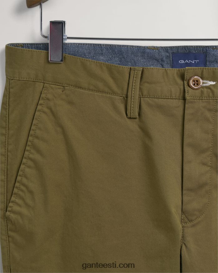GANT mehed armee roheline hallden slim fit twill chinos NBR64N412