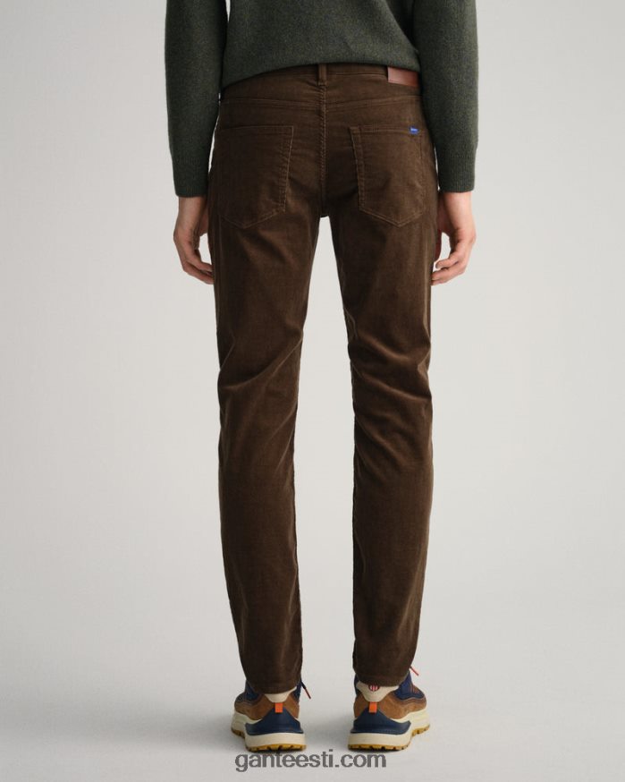 GANT mehed rikkalik pruun hayes slim fit velvetist teksad NBR64N420