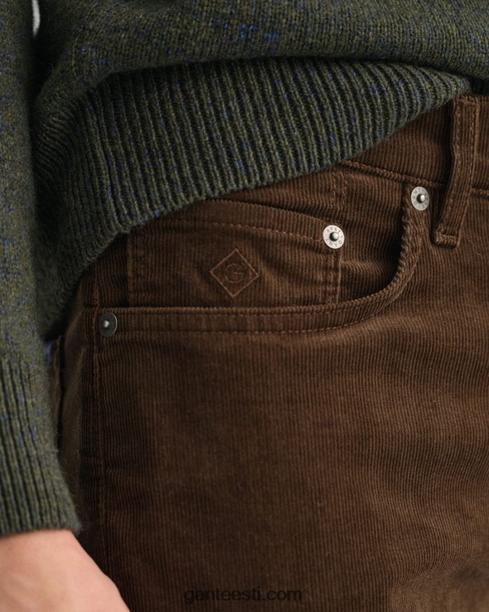 GANT mehed rikkalik pruun hayes slim fit velvetist teksad NBR64N420