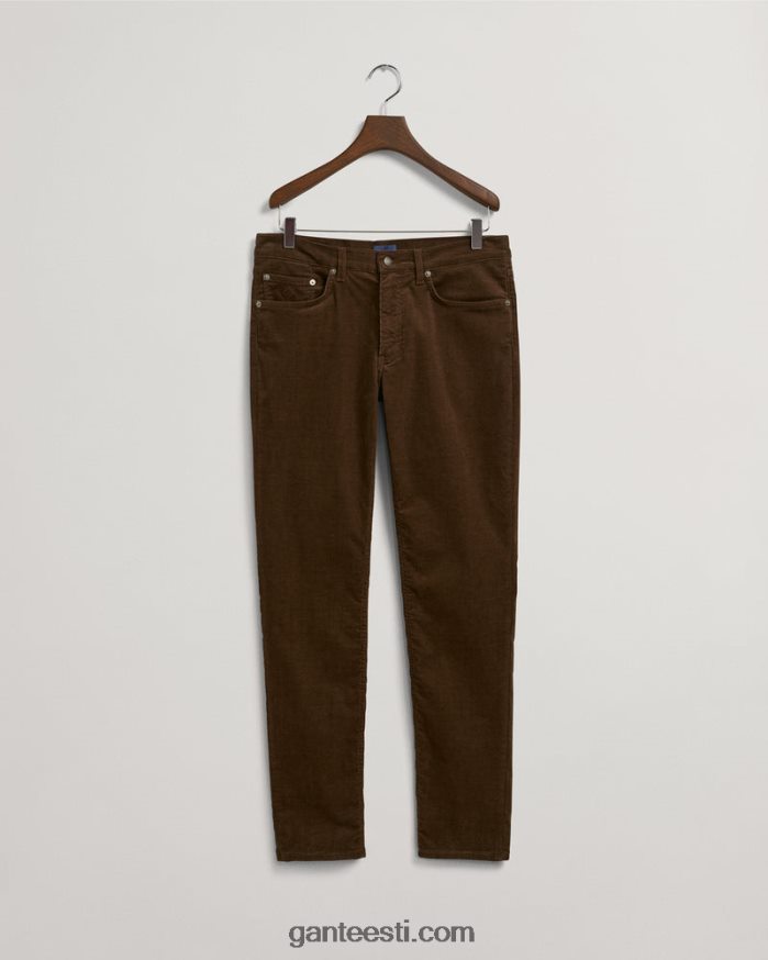 GANT mehed rikkalik pruun hayes slim fit velvetist teksad NBR64N420