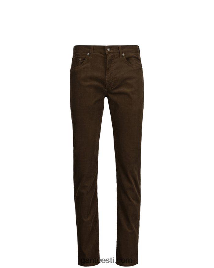 GANT mehed rikkalik pruun hayes slim fit velvetist teksad NBR64N420