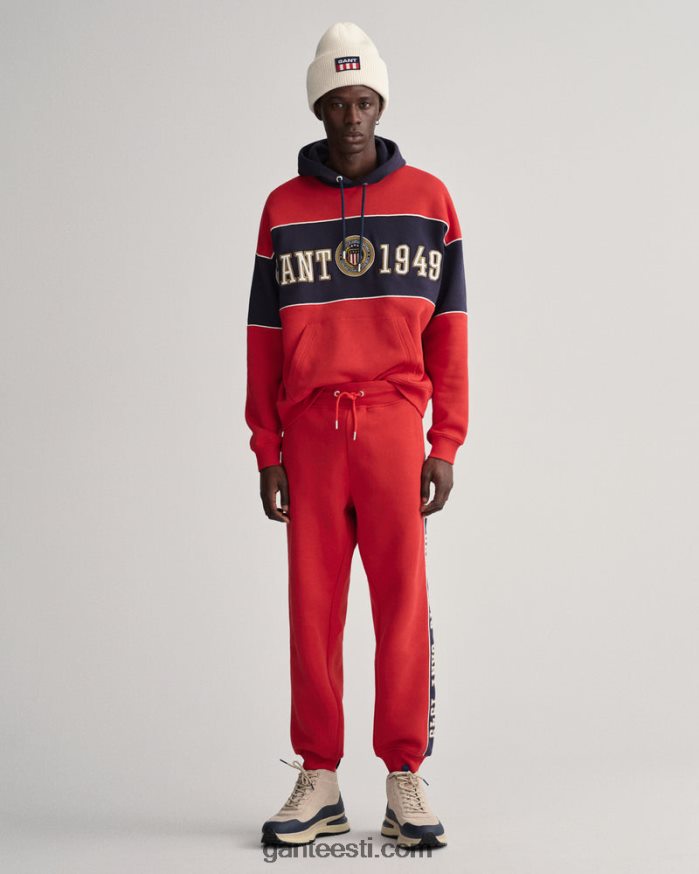 GANT mehed rubiinpunane kontrastse küljega dressipüksid NBR64N228