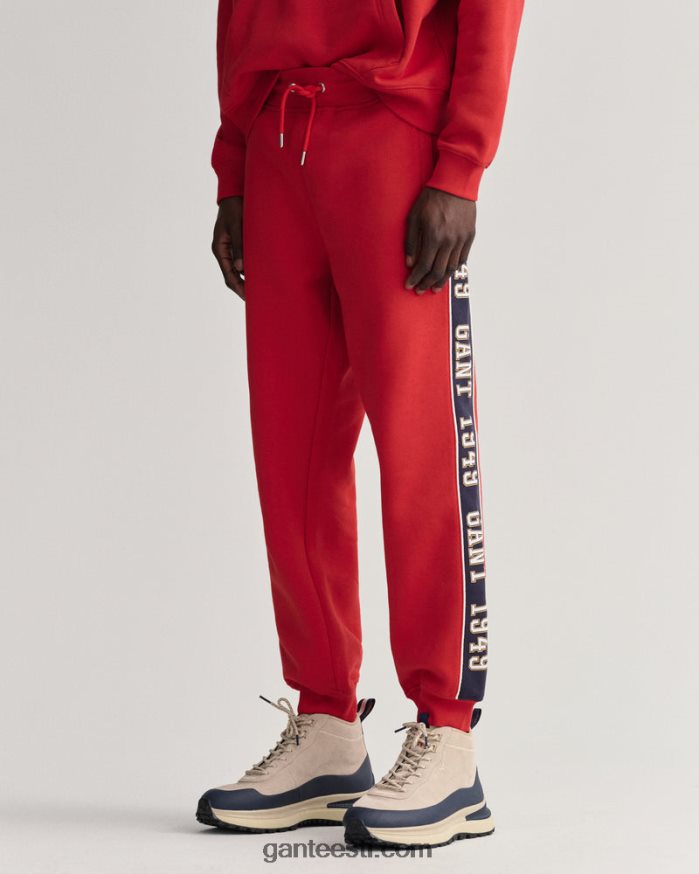 GANT mehed rubiinpunane kontrastse küljega dressipüksid NBR64N228