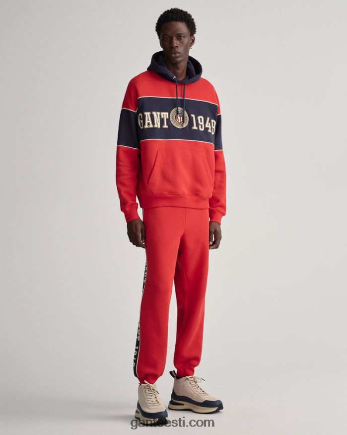 GANT mehed rubiinpunane kontrastse küljega dressipüksid NBR64N228