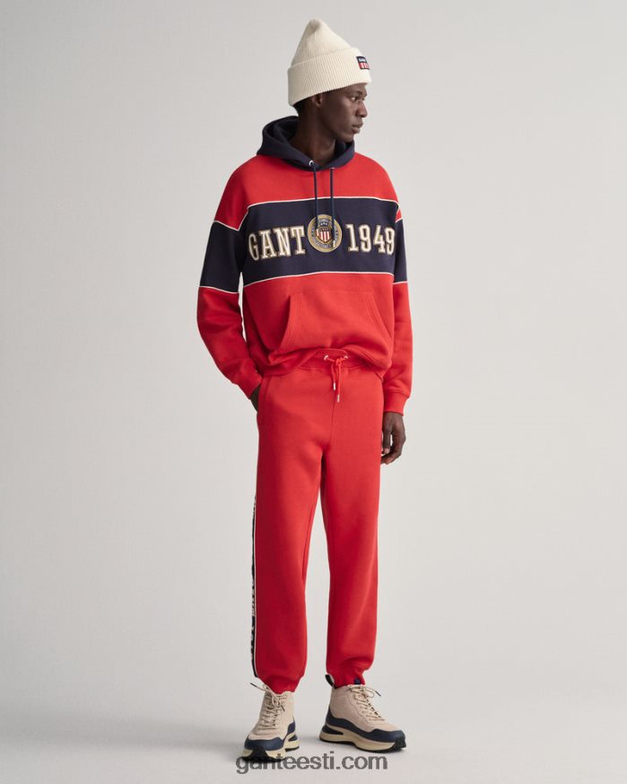 GANT mehed rubiinpunane kontrastse küljega dressipüksid NBR64N228