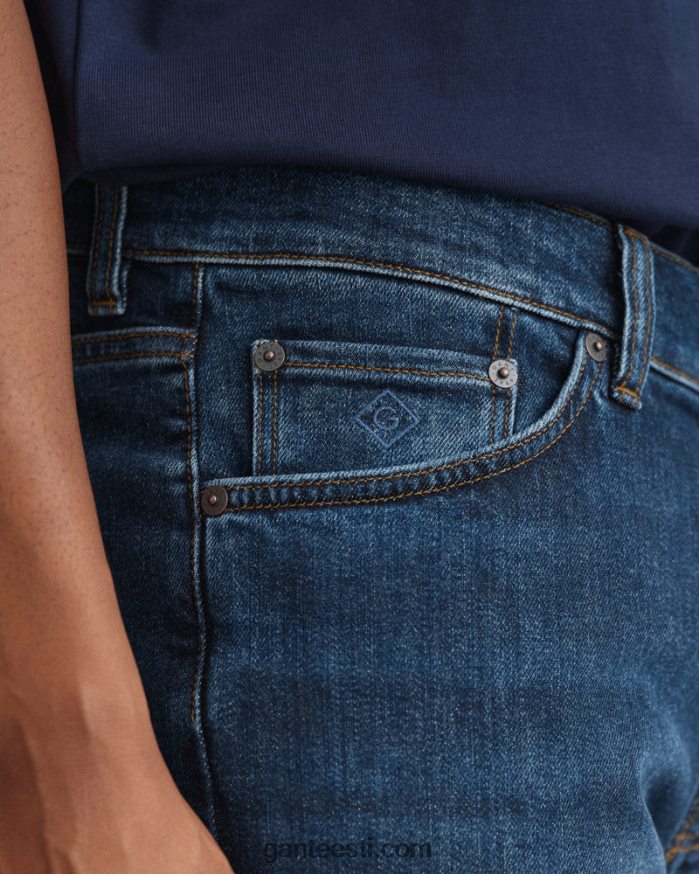 GANT mehed tumesinine sisse kantud hayes slim fit teksad NBR64N403