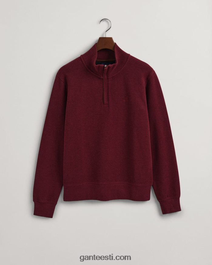 GANT mehed dk. Burgundia mel pooltõmblukuga dressipluus NBR64N267