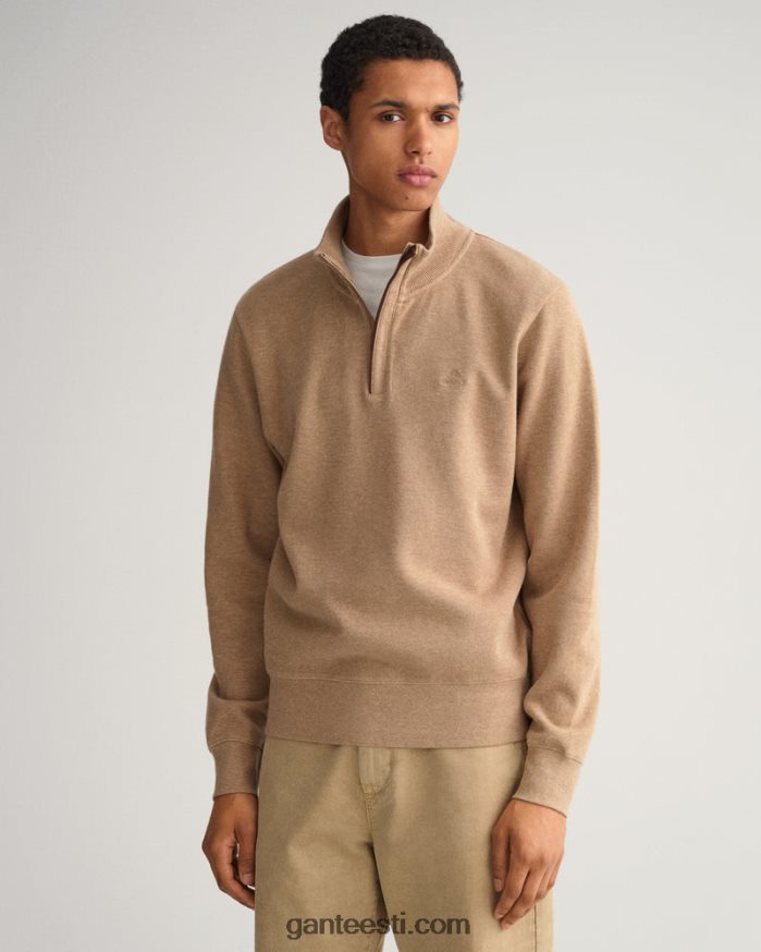 GANT mehed khaki mel pooltõmblukuga dressipluus NBR64N232