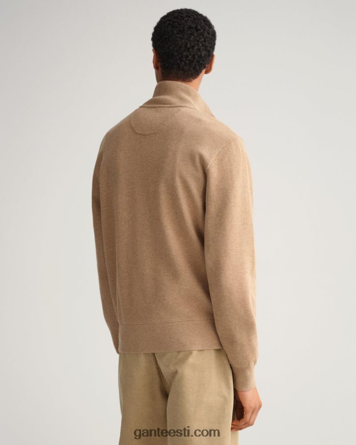 GANT mehed khaki mel pooltõmblukuga dressipluus NBR64N232