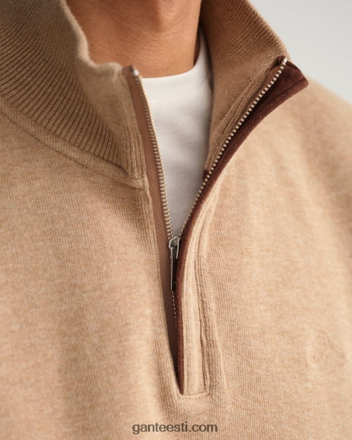 GANT mehed khaki mel pooltõmblukuga dressipluus NBR64N232