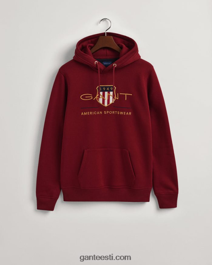 GANT mehed punetav punane arhiivikilbiga kapuuts NBR64N233