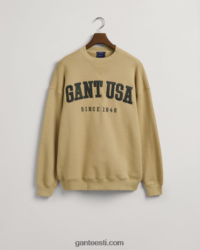 GANT mehed sarapuu beež USA graafiline kaelusega dressipluus NBR64N224