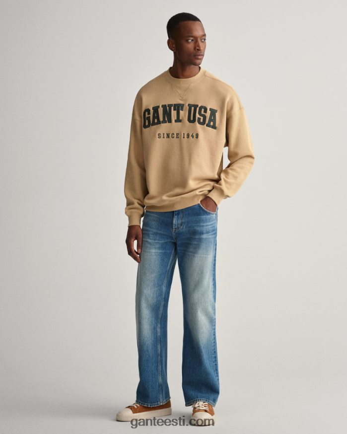 GANT mehed sarapuu beež USA graafiline kaelusega dressipluus NBR64N224