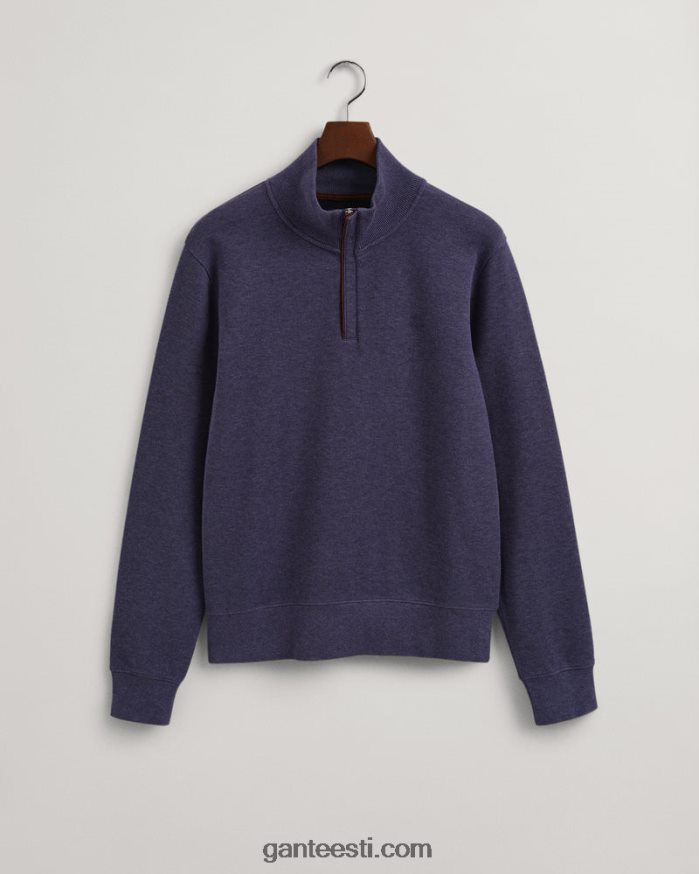 GANT mehed tume teksasinine melanž pooltõmblukuga dressipluus NBR64N266