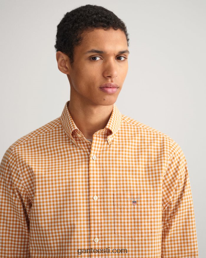 GANT mehed dk sinepi apelsin tavalise sobivusega hõlmikriidest särk NBR64N56