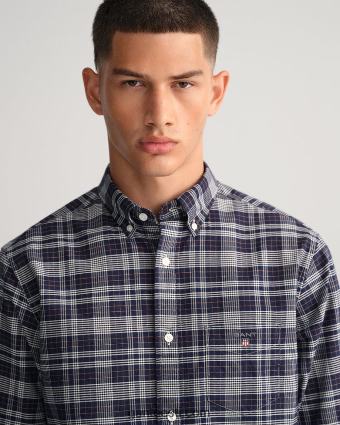 GANT mehed õhtusinine tavalise sobivusega oxfordi check-särk NBR64N16