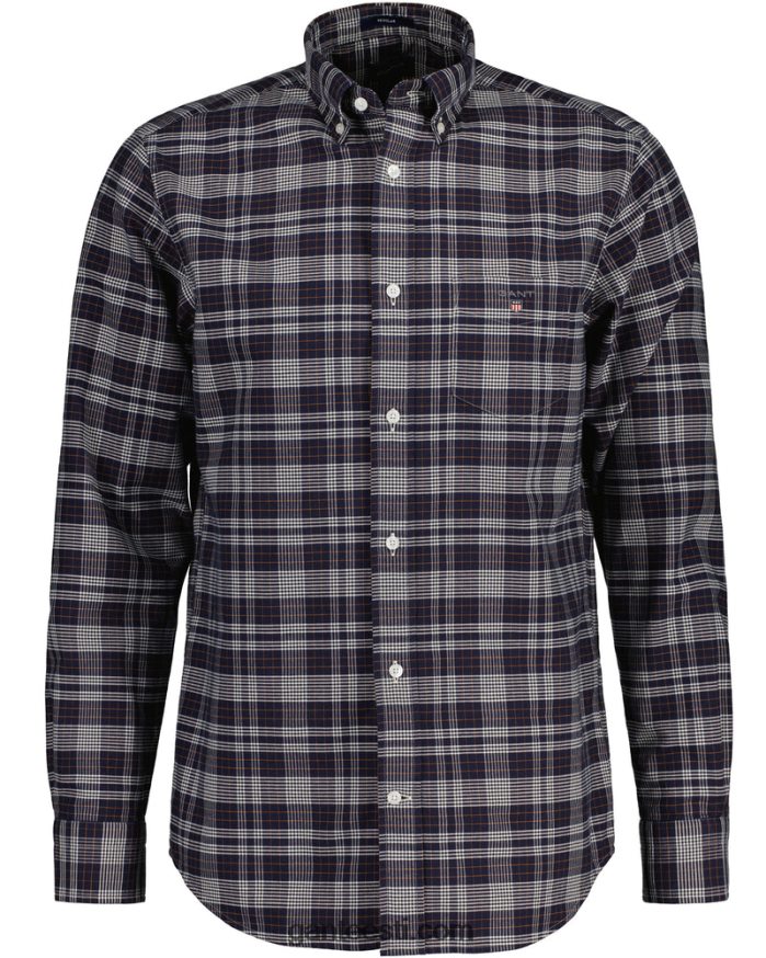 GANT mehed õhtusinine tavalise sobivusega oxfordi check-särk NBR64N16