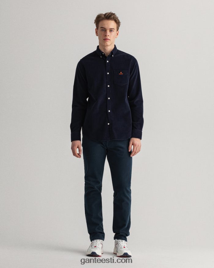 GANT mehed õhtusinine tavalise sobivusega velvetist särk NBR64N9