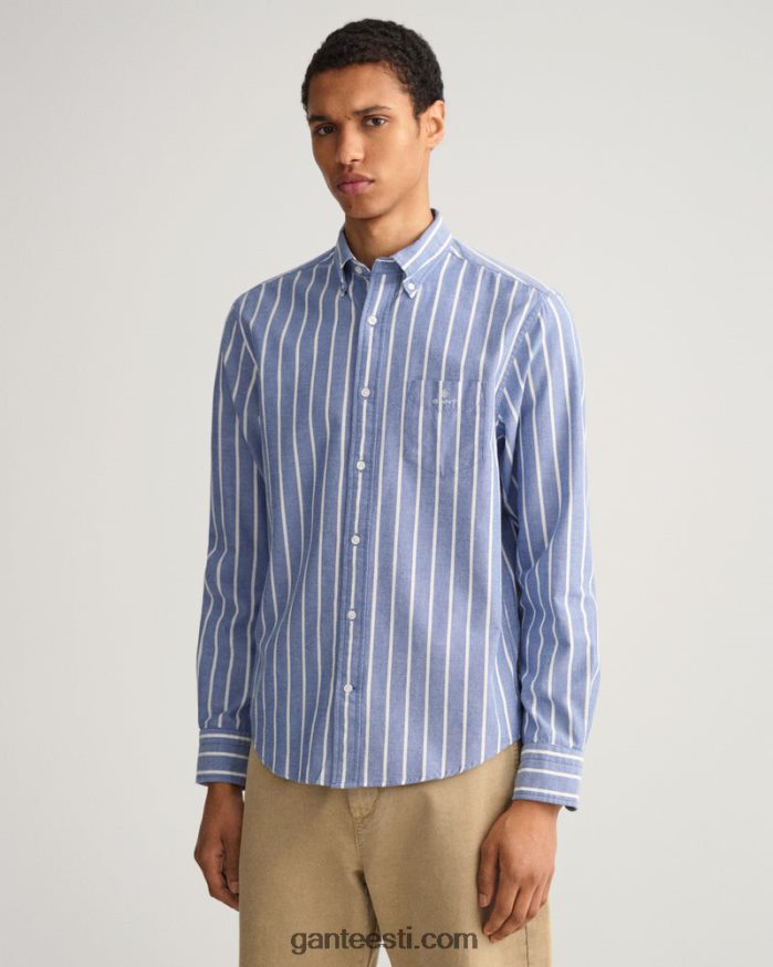 GANT mehed kolledži sinine tavalise sobivusega oxfordi laia triibuga särk NBR64N31