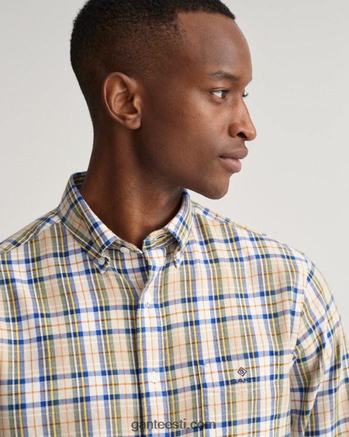 GANT mehed kuiv liiv tavalise istmega tartan check-särk NBR64N15
