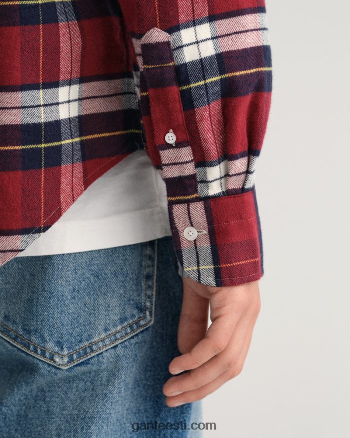GANT mehed punetav punane tavaline istuv flanellist check-särk NBR64N90