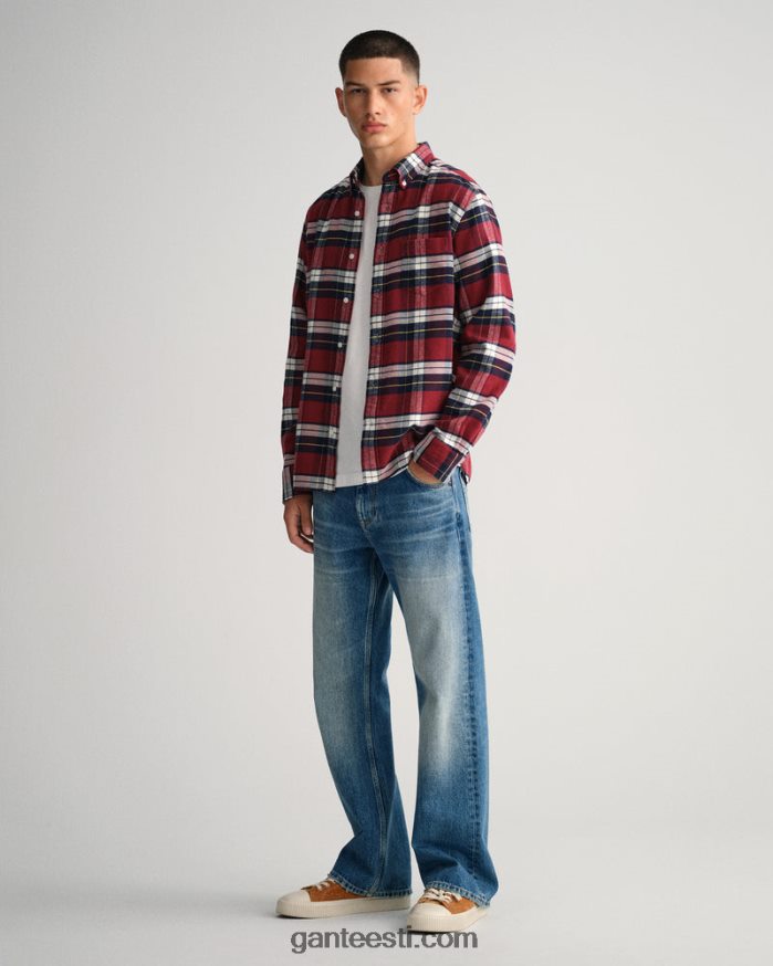 GANT mehed punetav punane tavaline istuv flanellist check-särk NBR64N90