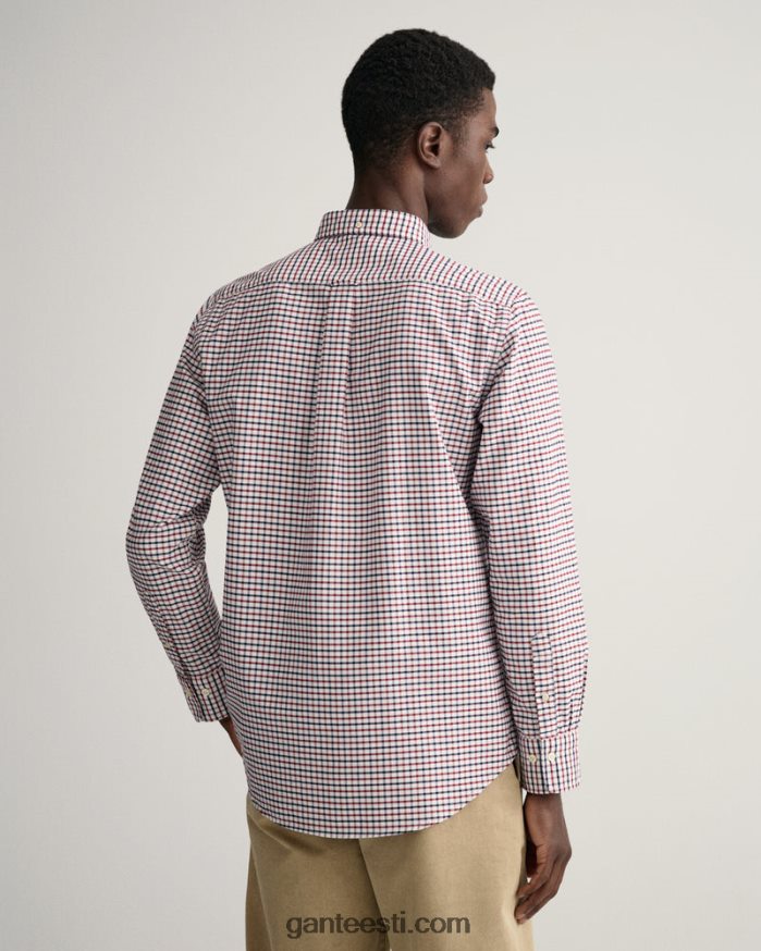 GANT mehed punetav punane tavalise istumisega tattersall oxfordi särk NBR64N49