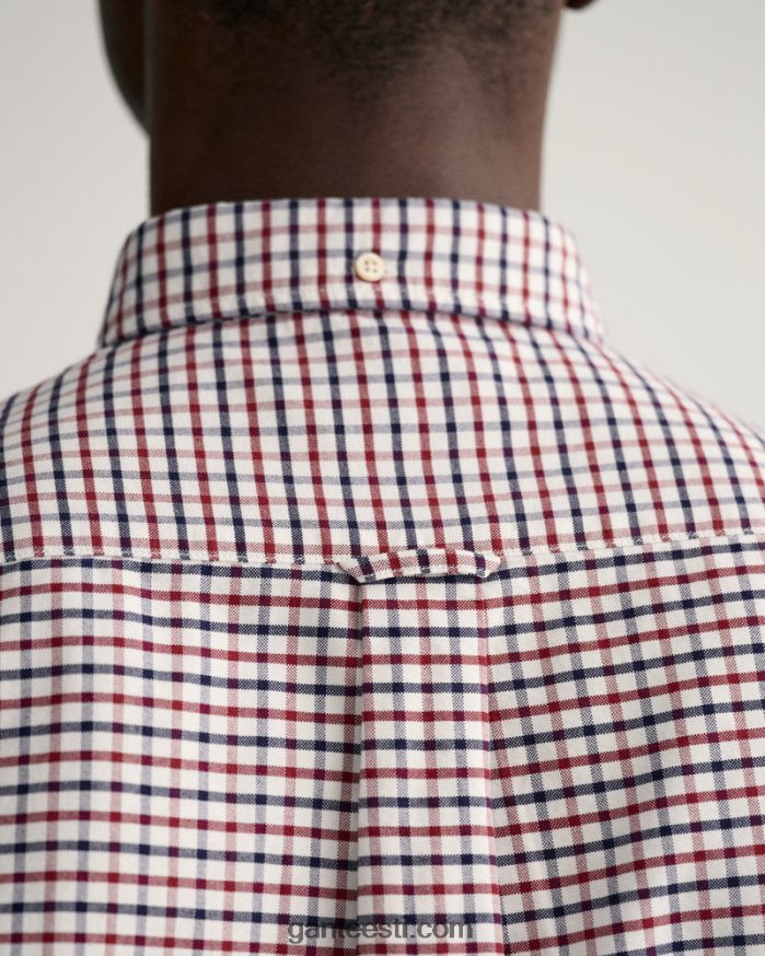 GANT mehed punetav punane tavalise istumisega tattersall oxfordi särk NBR64N49