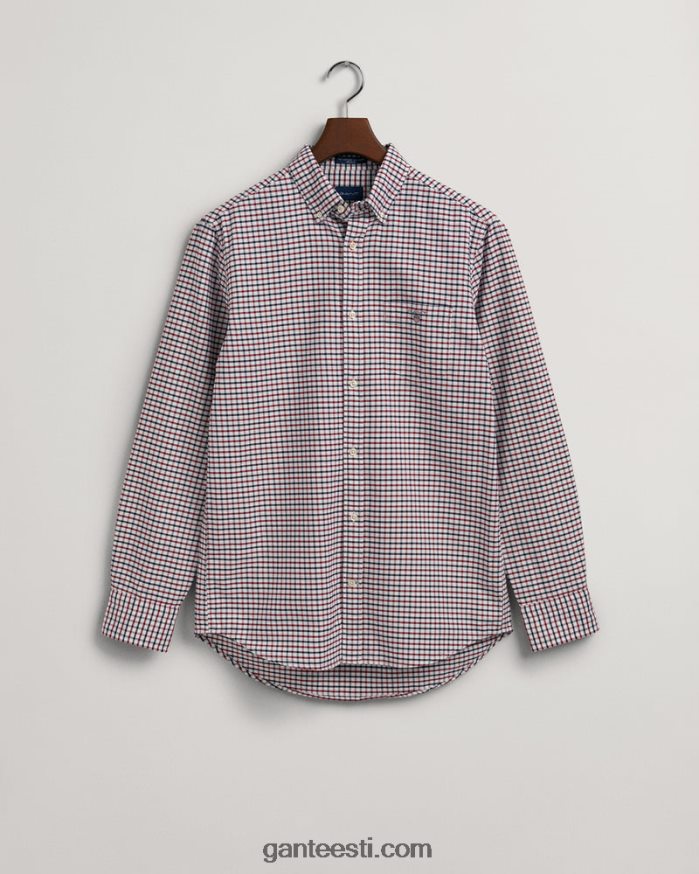 GANT mehed punetav punane tavalise istumisega tattersall oxfordi särk NBR64N49