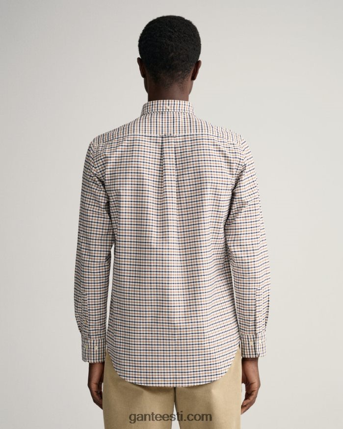 GANT mehed röstitud pähkel tavalise istumisega tattersall oxfordi särk NBR64N24