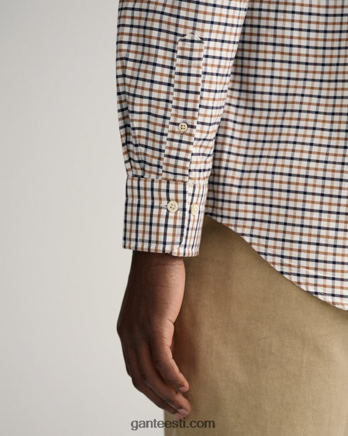 GANT mehed röstitud pähkel tavalise istumisega tattersall oxfordi särk NBR64N24